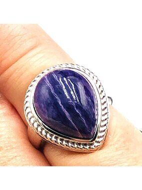 Generation Gems Amethyst Sterling Silver Ring Size 5 Purple Womens